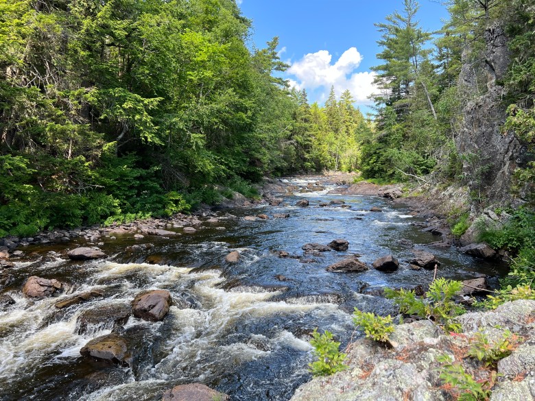 the seboeis riverside trail extends for 7 miles along the beautiful rushing river. 3