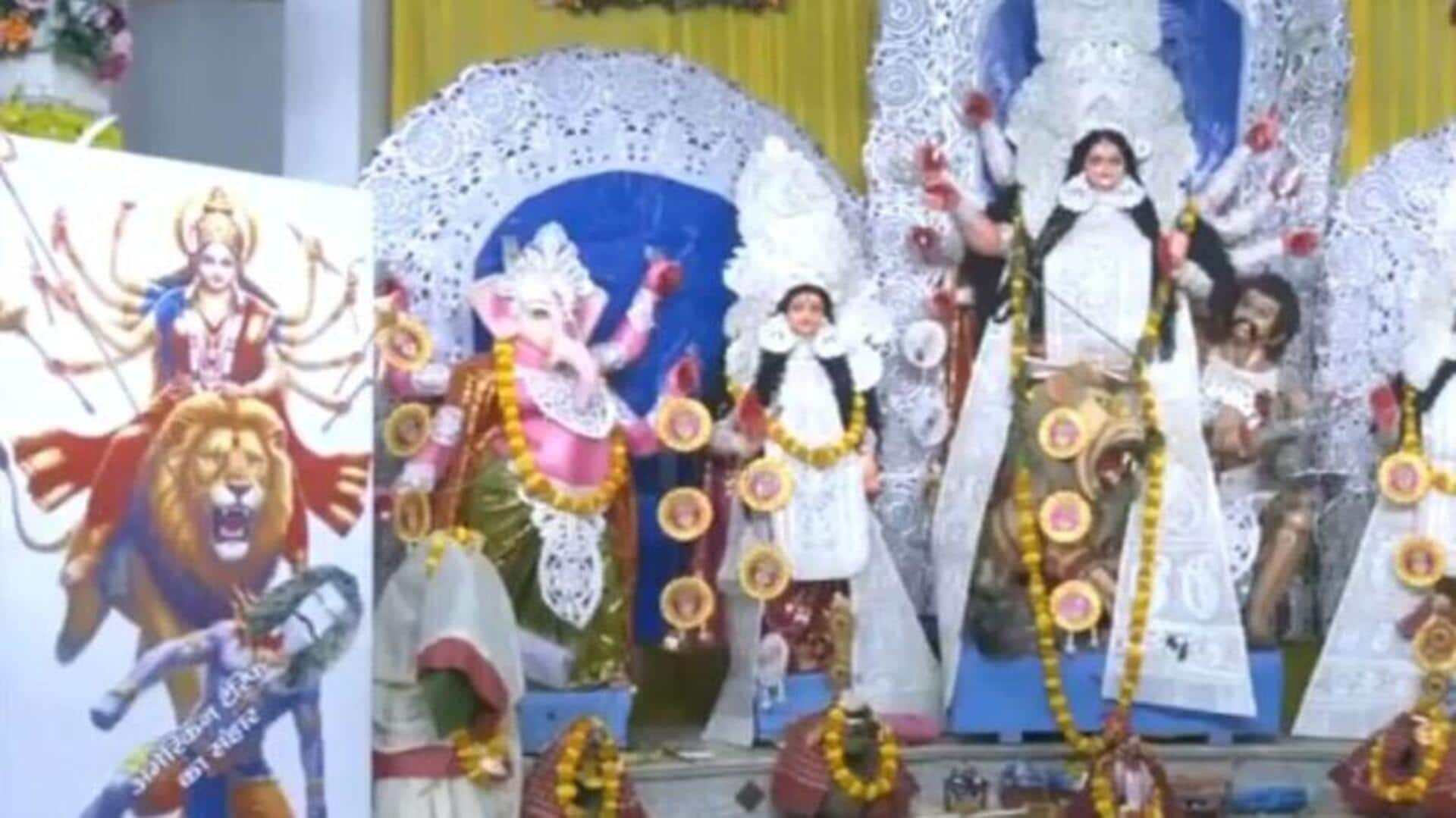 Goddess Durga slays ‘demon’ American tariffs at pandal in Lucknow