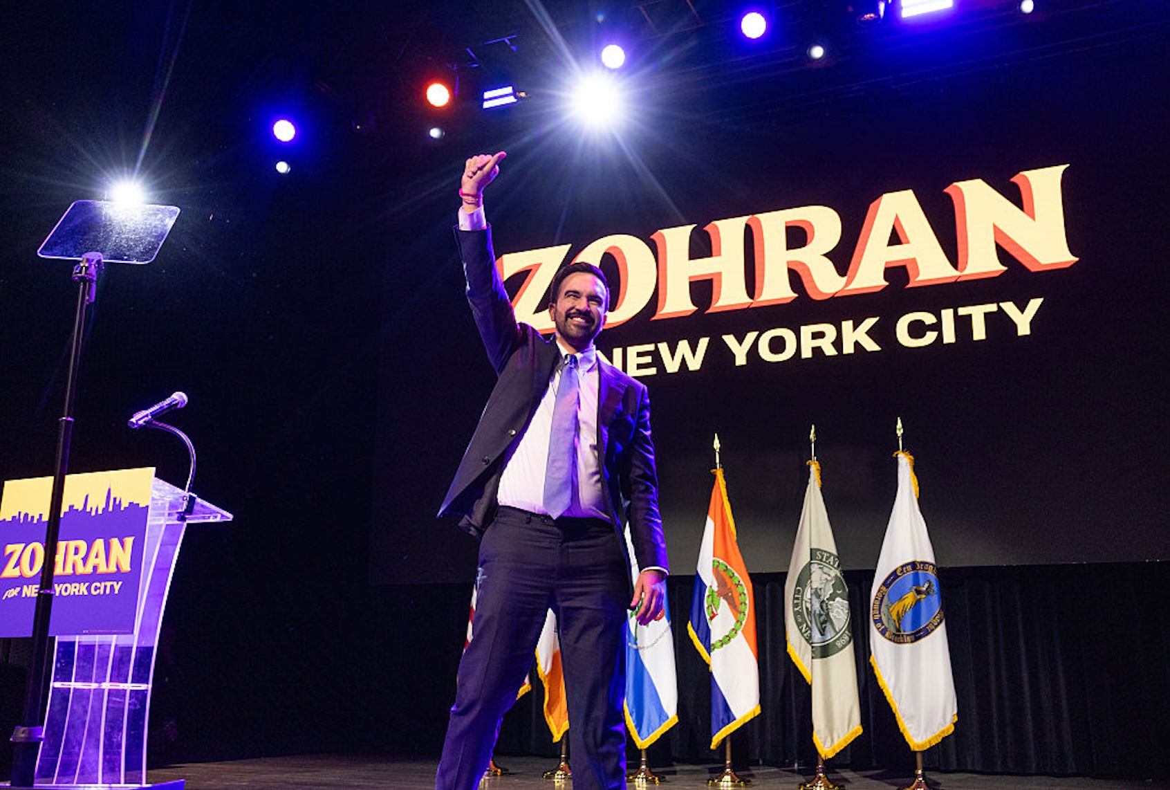 nyc mayoral candidate zohran mamdani holds election night victory party