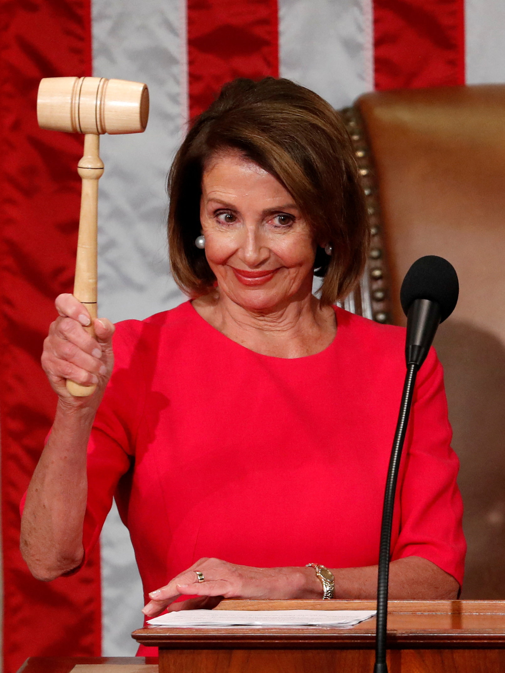 : pelosi receives the gavel during the start of the 116th congress on capitol hill in washington