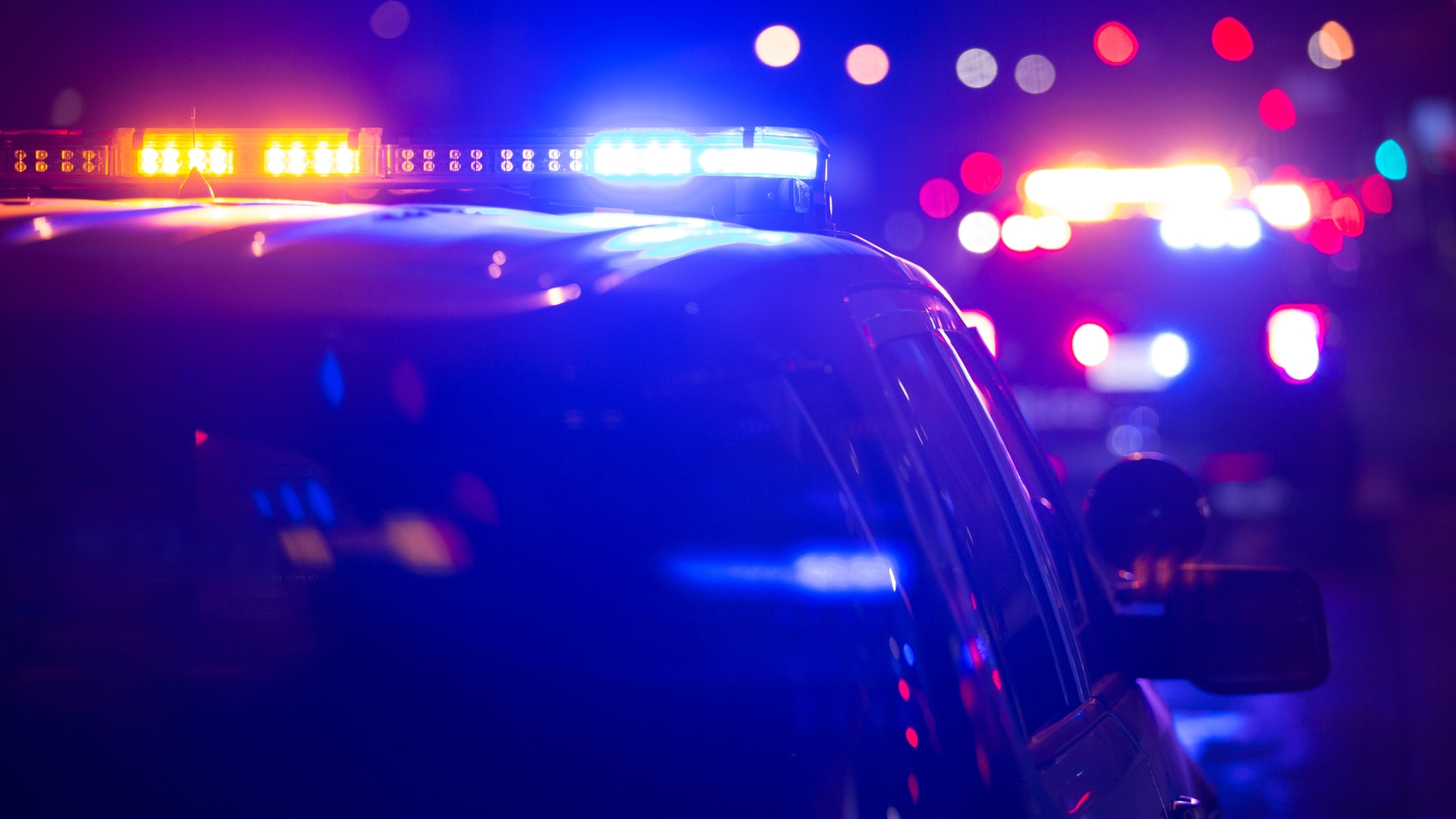 police units responds to the scene of an emergency.